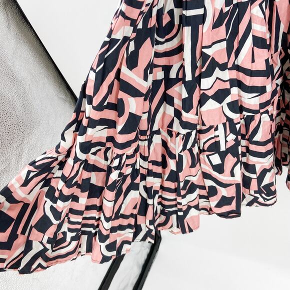 La DoubleJ Dress Mini Pink Black Tiered Summer Smocked Swing Medium - Picture 15 of 15